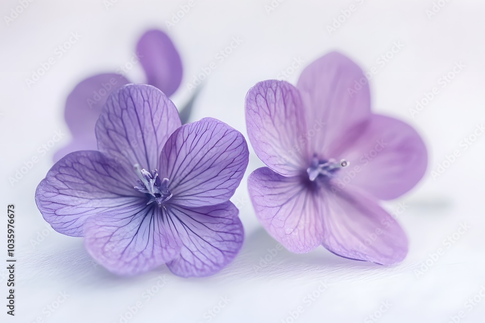 Obraz premium Violet flowers on white background