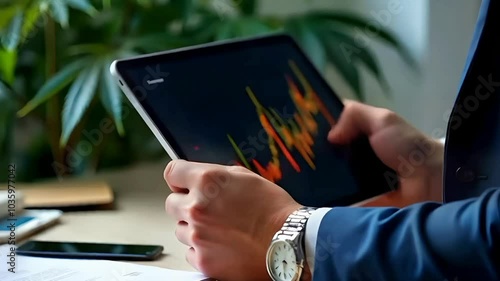 person using digital tablet