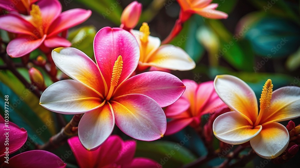 Plumeria Flower: A Symphony of Colors in High Definition Plumeria Flower: A Symphony of Colors in High Definition