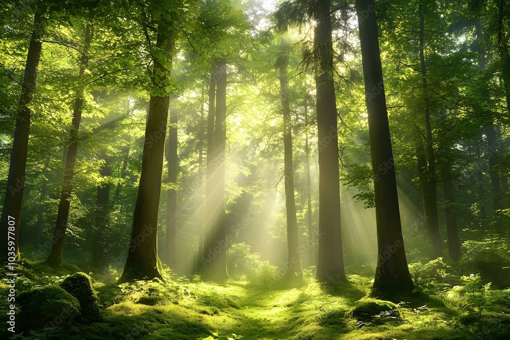 Mystical forest landscape Mystical forest landscape