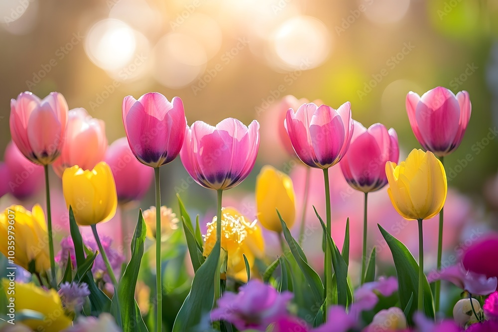 Spring flowers bloom in vibrant colors Spring flowers bloom in vibrant colors