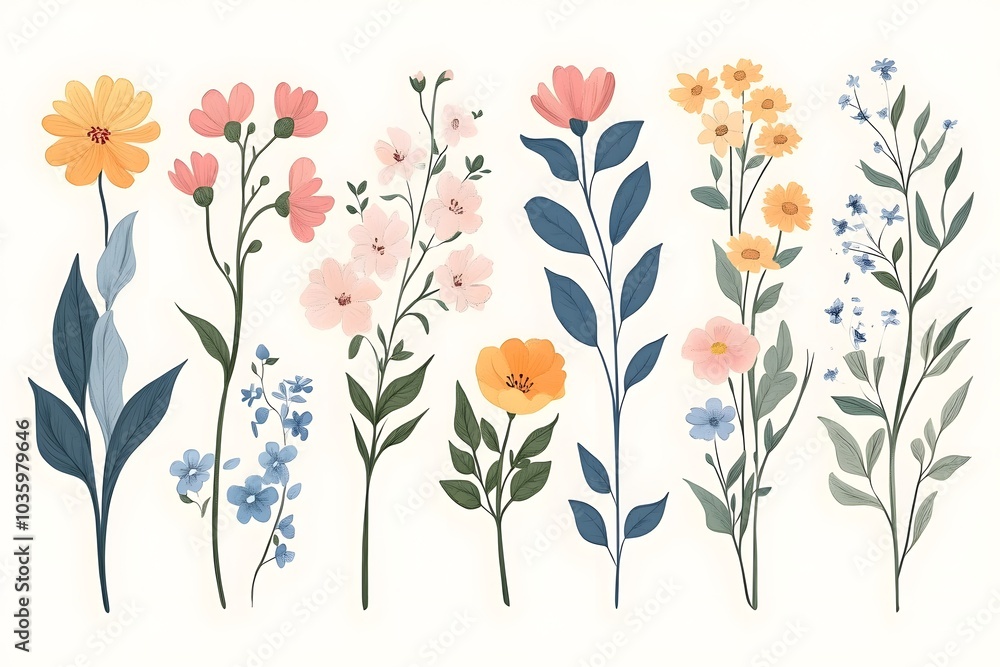 Naklejka premium Floral vector collection