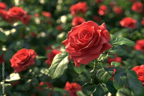 Natural red roses background