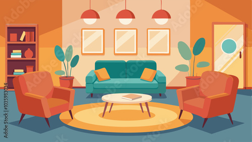 The counseling center offers comfortable couches and warm inviting colors to create a welcoming atmosphere.