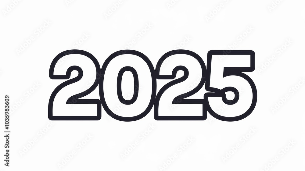 Bold Numeric Design: An artistic representation showcasing the year 2025 in black and white, ideal for modern graphics and promotional materials. Bold Numeric Design: An artistic representation showcasing the year 2025 in black and white, ideal for modern graphics and promotional materials.