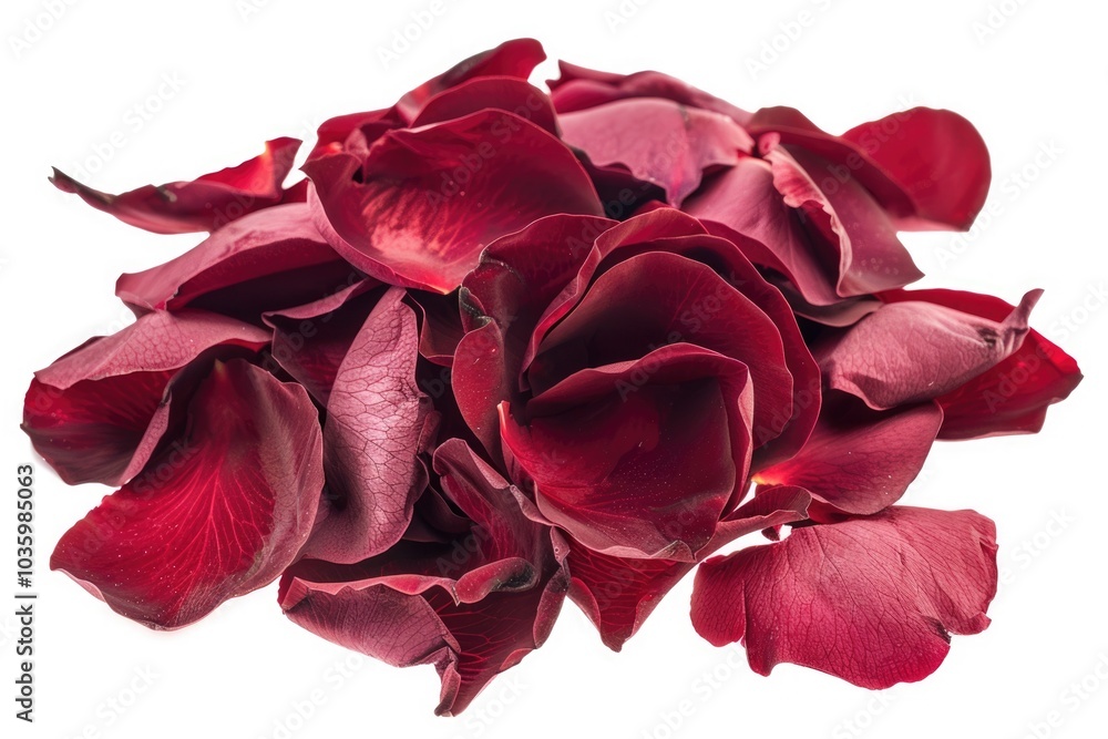 red rose petals isolated on white background red rose petals isolated on white background