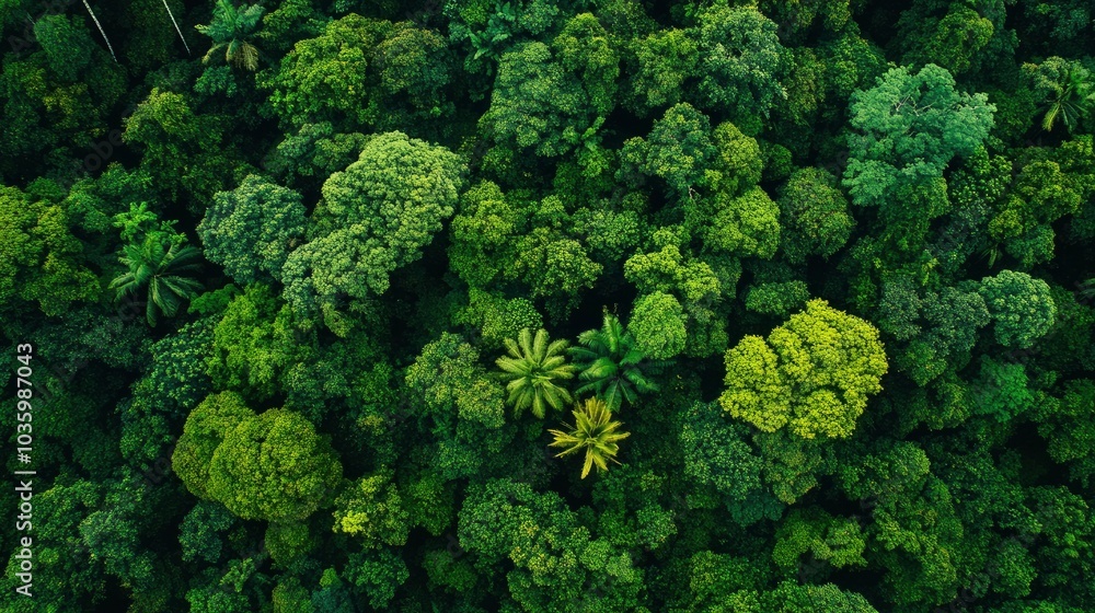 Aerial View of Lush Green Rainforest Canopy Aerial View of Lush Green Rainforest Canopy