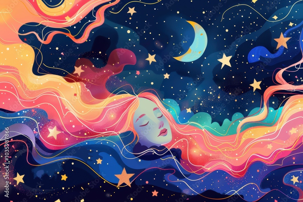 Sweet abstract night background with charming stars and soft colors Sweet abstract night background with charming stars and soft colors