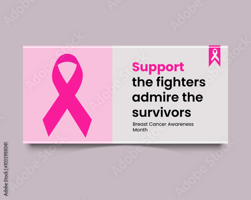 October breast cancer awareness month banner design..eps