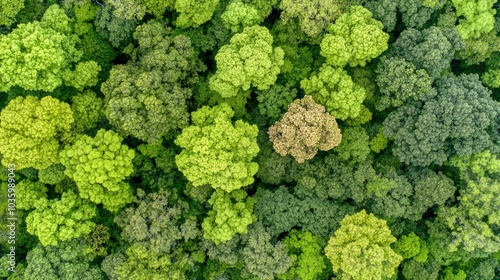 Aerial View of a Lush Green Forest Canopy