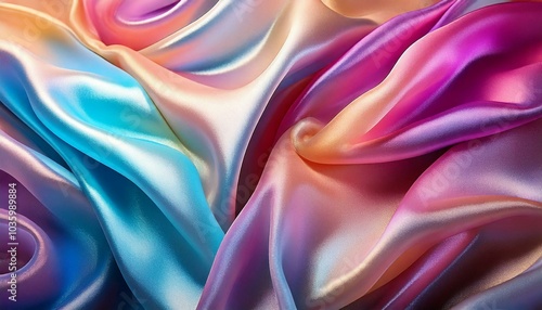 Iridescent fabric trendy cloth holographic texture. Background for banner, backdrop or texture for 3D mapping