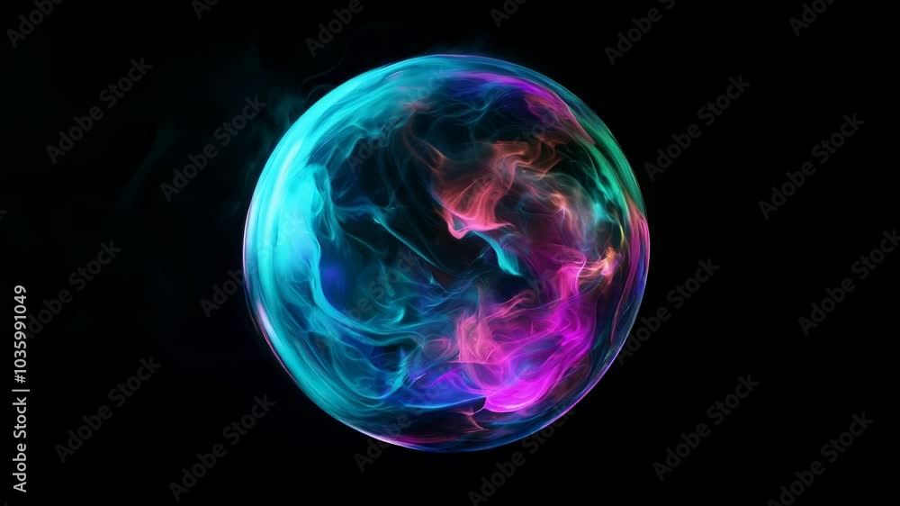 A Vibrant and Ethereal Glow in a Cosmic Sphere of Colors A Vibrant and Ethereal Glow in a Cosmic Sphere of Colors