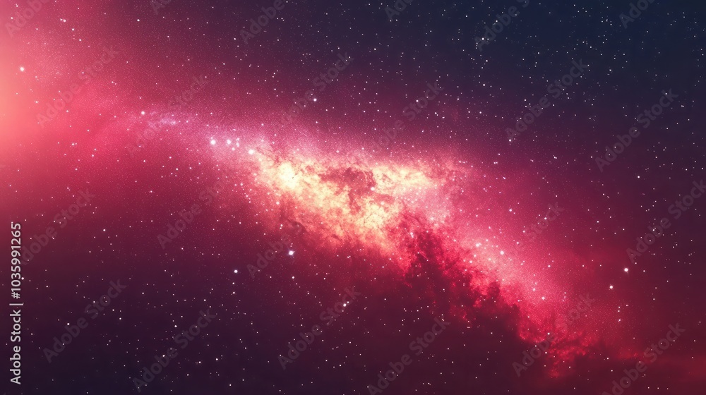 Red Galaxy Night Sky With Stars And Milky Way Red Galaxy Night Sky With Stars And Milky Way