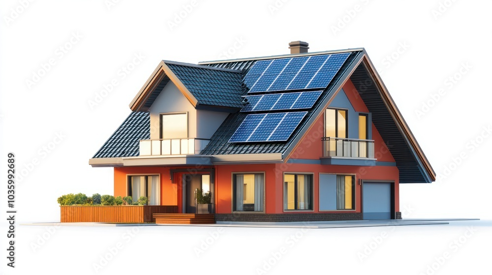 Solar-Powered Smart Home System and Its Energy-Efficient Innovations on White or PNG Transparent Background Solar-Powered Smart Home System and Its Energy-Efficient Innovations on White or PNG Transparent Background