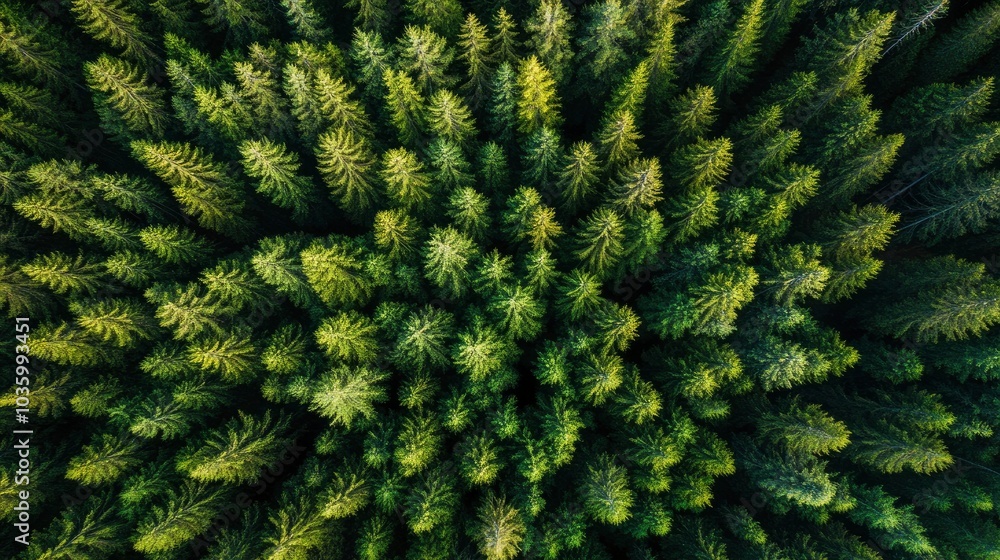 Aerial View of Evergreen Forest Canopy Aerial View of Evergreen Forest Canopy