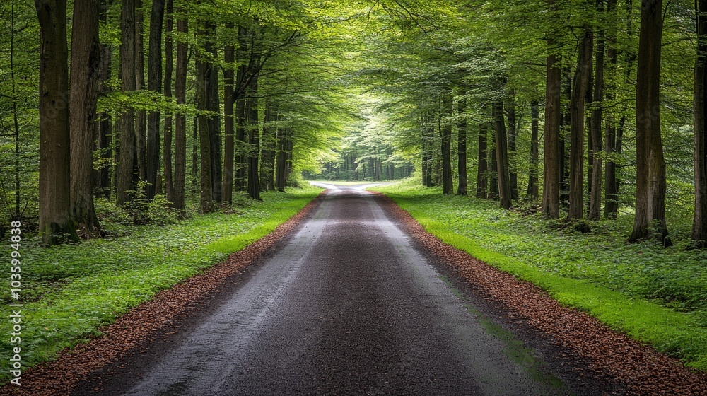 Fototapeta premium Road Through a Forest of Trees