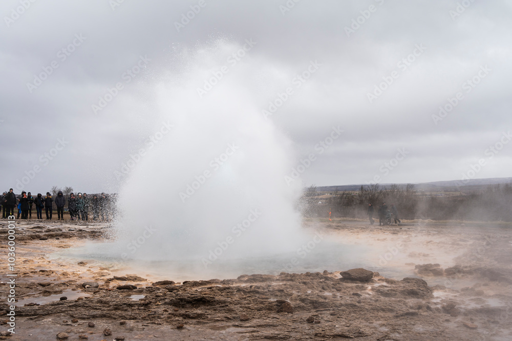 Fototapeta premium sceneries inside the geysir hot spring area along the golden circle, Iceland