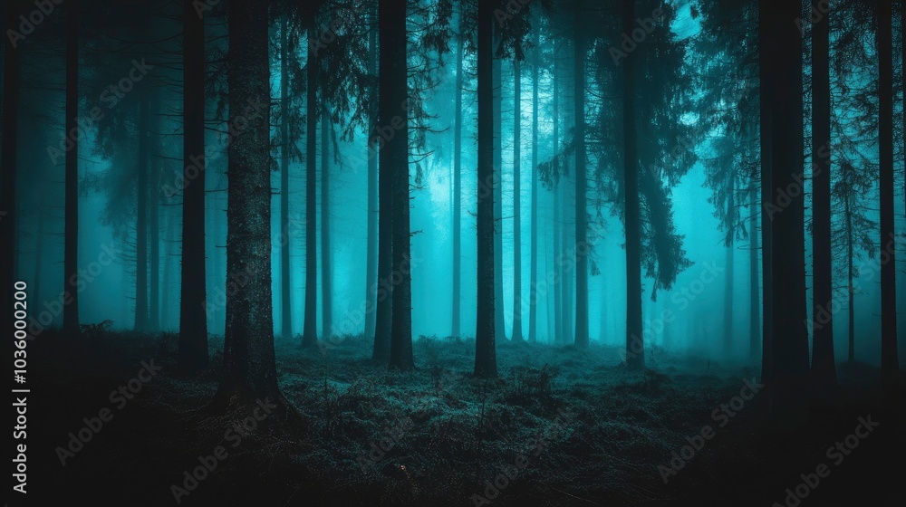 Obraz premium Enchanting Foggy Forest