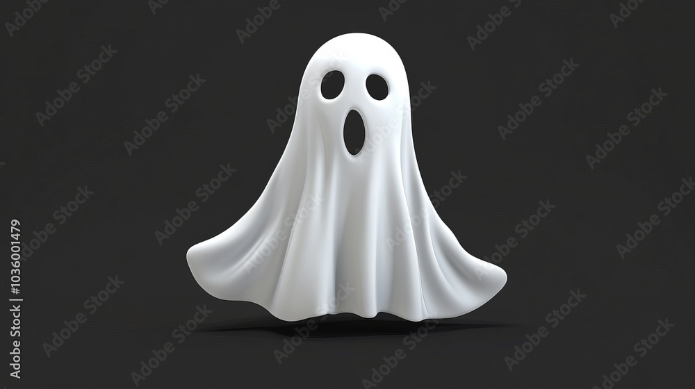 A ghostly figure with a white sheet draped over it A ghostly figure with a white sheet draped over it