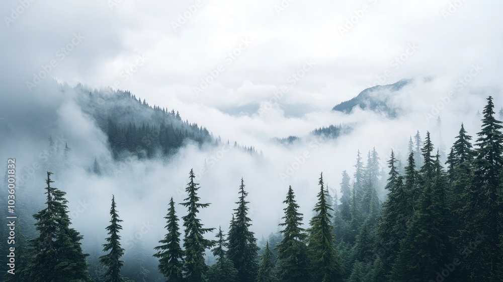 Misty Mountain Forest Landscape Misty Mountain Forest Landscape
