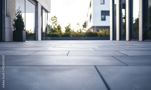 Wallpaper Mural A telephoto angle photo of large format porcelain paving slabs with a sleek, modern finish, arranged to form a stylish and contemporary patio, with copy space Torontodigital.ca
