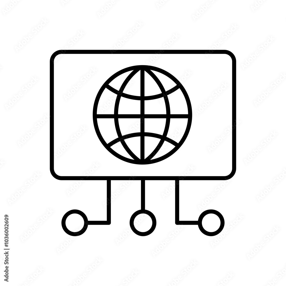 Global broadband connectivity network icon Global broadband connectivity network icon