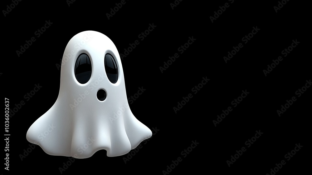 Fototapeta premium A ghostly figure with a mouth open and eyes looking at the camera