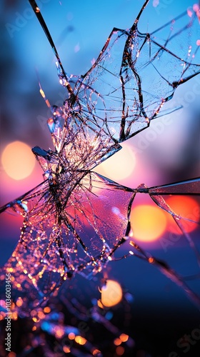 Colorful Abstract Shattered Glass Reflection photo