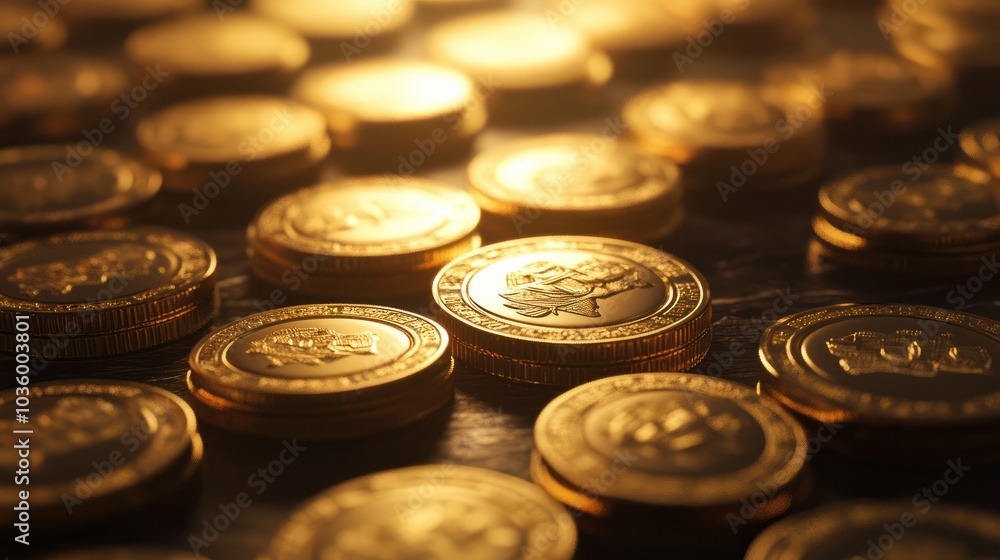 Golden coins arranged in steps symbolize financial growth and the importance of financial literacy today. Golden coins arranged in steps symbolize financial growth and the importance of financial literacy today.