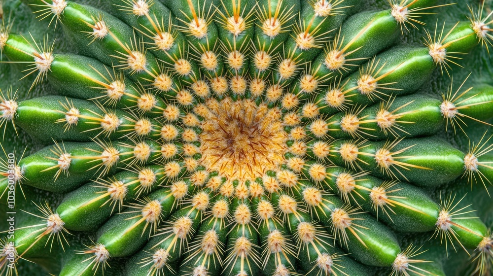 Fototapeta premium Stunning Close-Up of Cactus with Beautiful Symmetry