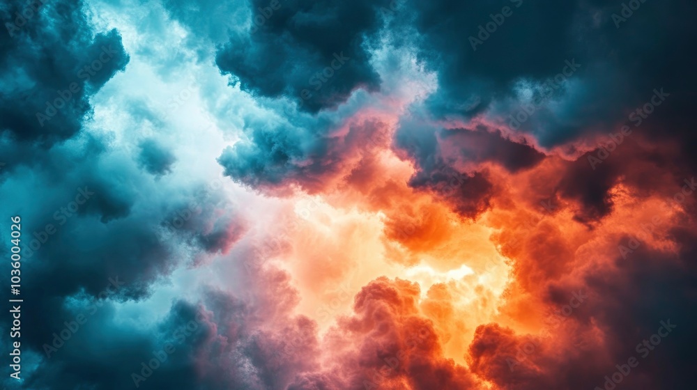 Dramatic Sky with Dark and Orange Clouds Dramatic Sky with Dark and Orange Clouds