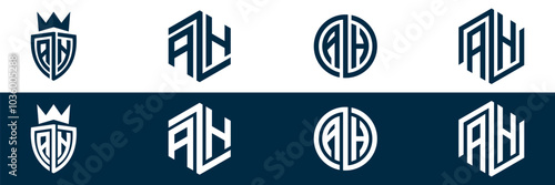 Typography AH letter logo design