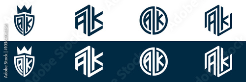 Typography AK letter logo design