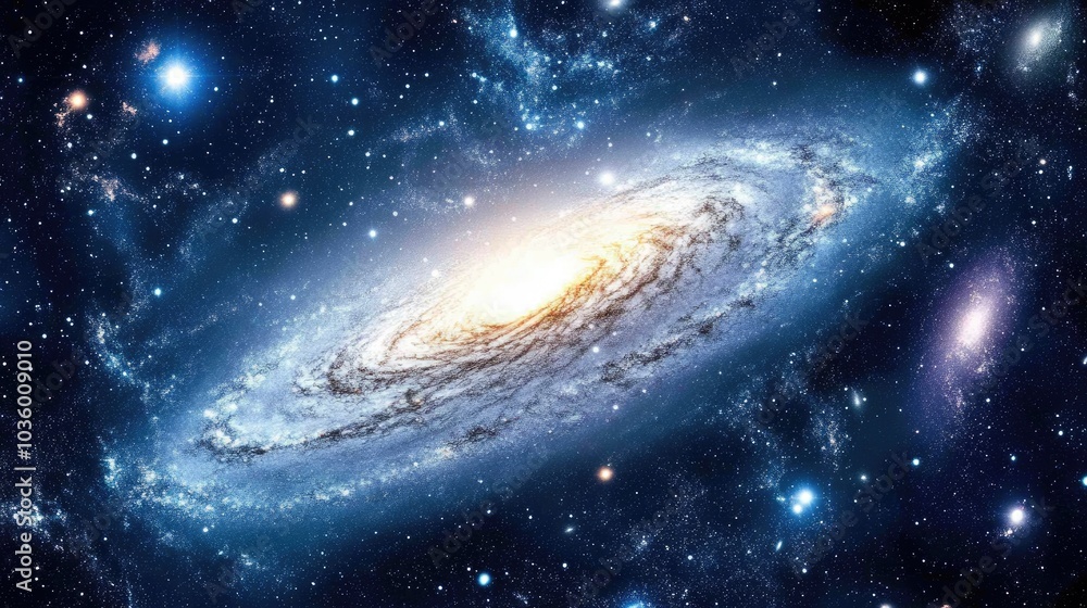 Obraz premium Stunning Galaxy in Deep Space with Bright Stars