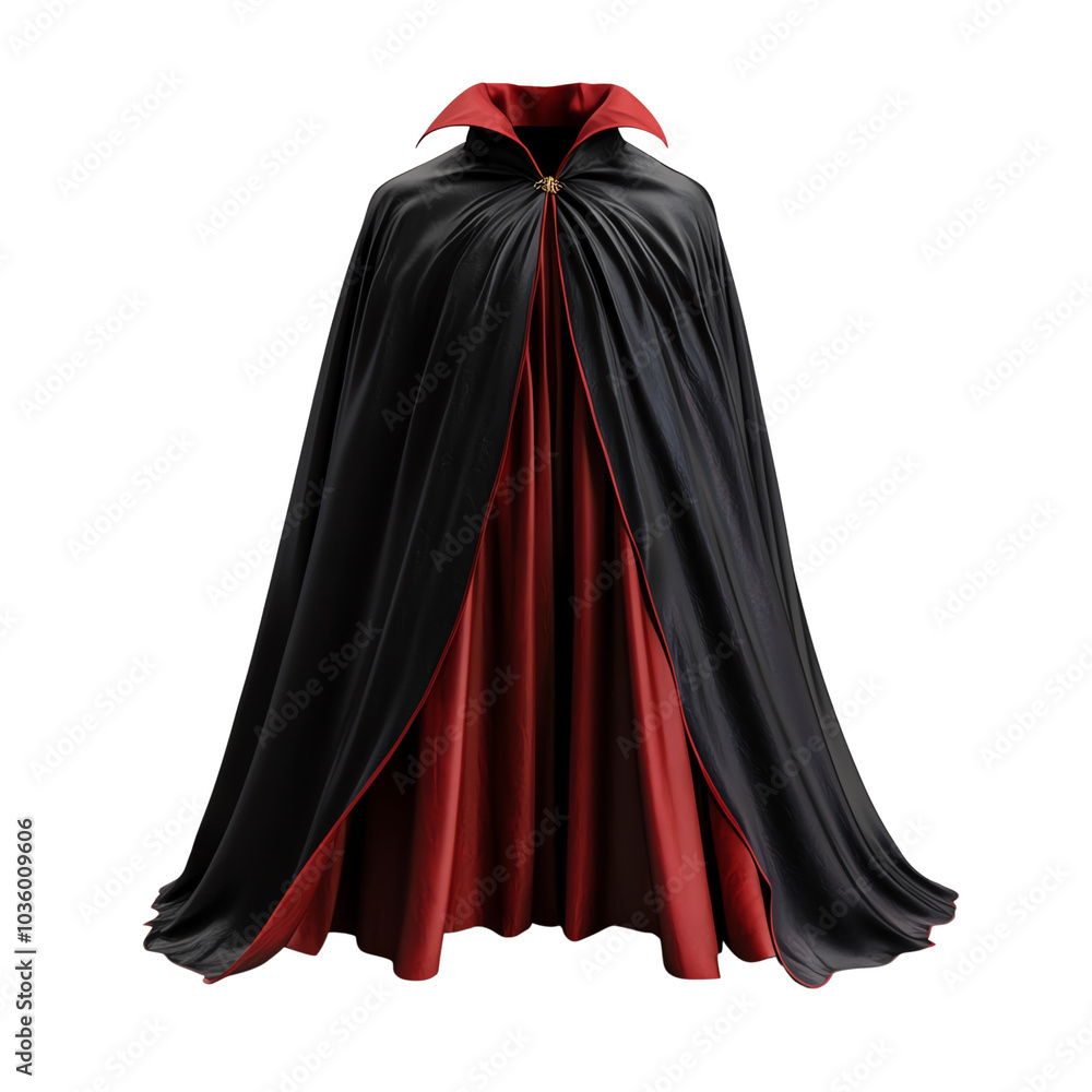 Black and red cloak, white isolate background. Perfect for design and fashion projects. Black and red cloak, white isolate background. Perfect for design and fashion projects.