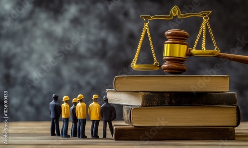 Legal protection for workers rights and safety in the workplace. Concept Worker's Rights, Workplace Safety, Labor Laws, Employee Protections,