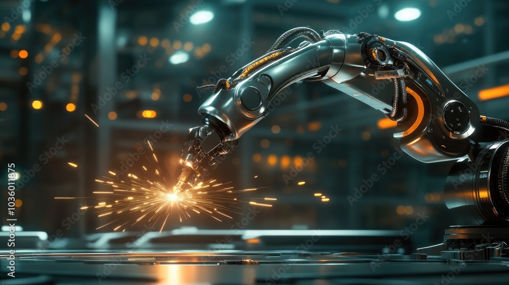 Futuristic Robot Arm in Action Futuristic Robot Arm in Action