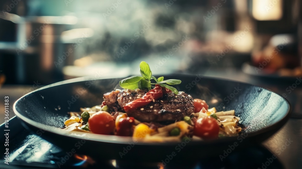 A beautifully plated signature dish with fresh ingredients that promises delightful flavors A beautifully plated signature dish with fresh ingredients that promises delightful flavors