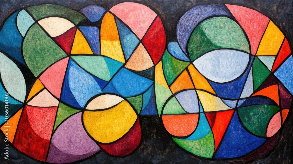 Fototapeta premium Abstract Colorful Shapes in Geometric Design