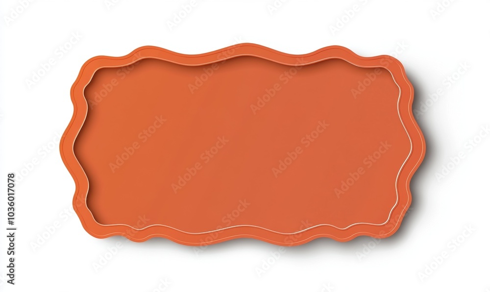 Rectangle shape with wavy edges. Rectangular template of text box, tag or sticker with scalloped borders isolated on white background Rectangle shape with wavy edges. Rectangular template of text box, tag or sticker with scalloped borders isolated on white background