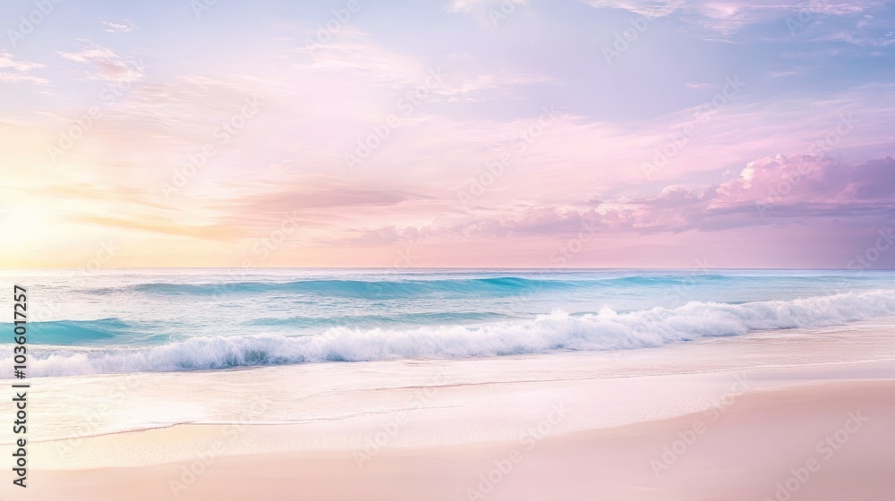 Tranquil Sunset Over Serene Ocean Waves Tranquil Sunset Over Serene Ocean Waves