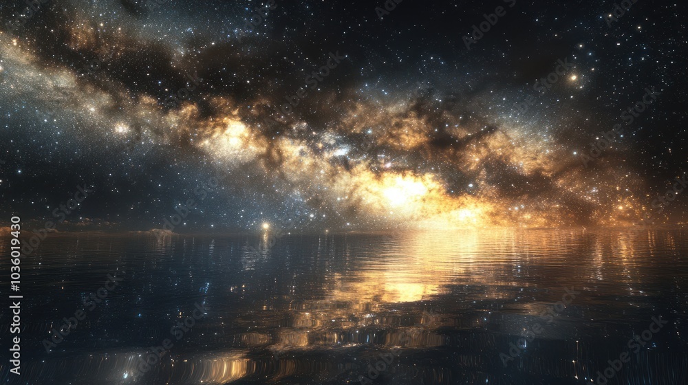 Fototapeta premium Milky Way Galaxy: A Breathtaking View of the Night Sky