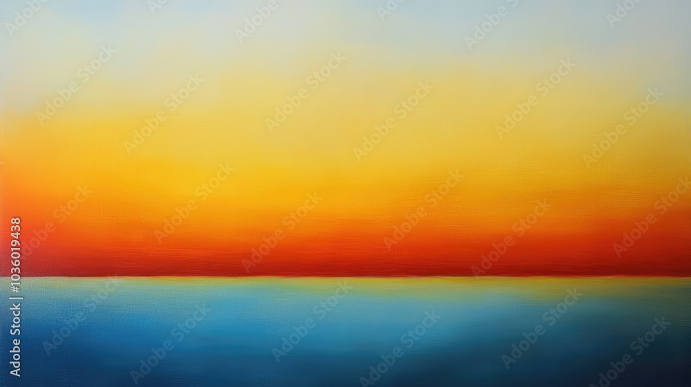Obraz premium Vibrant Sunset Over Calm Water Landscape