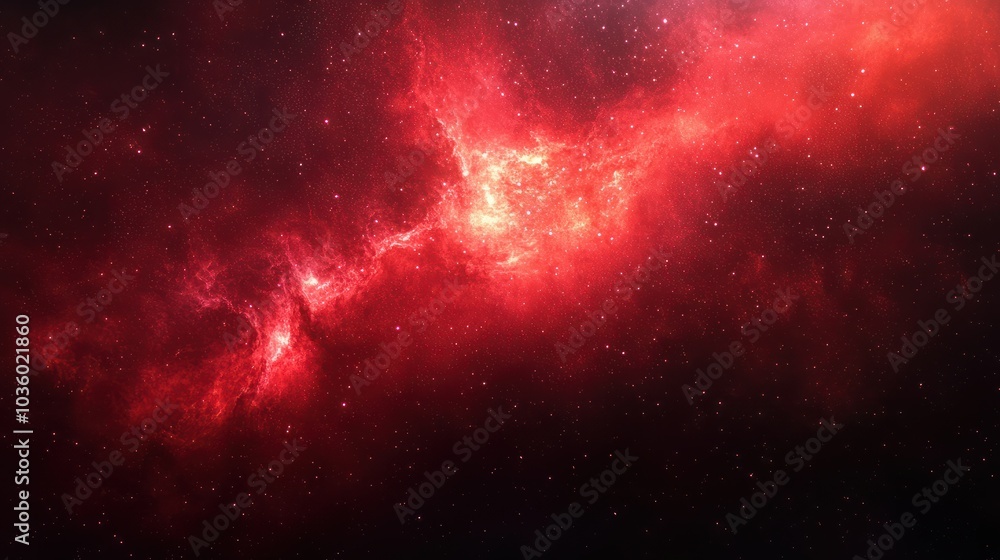 Obraz premium Red Galaxy Night Sky With Stars And Milky Way