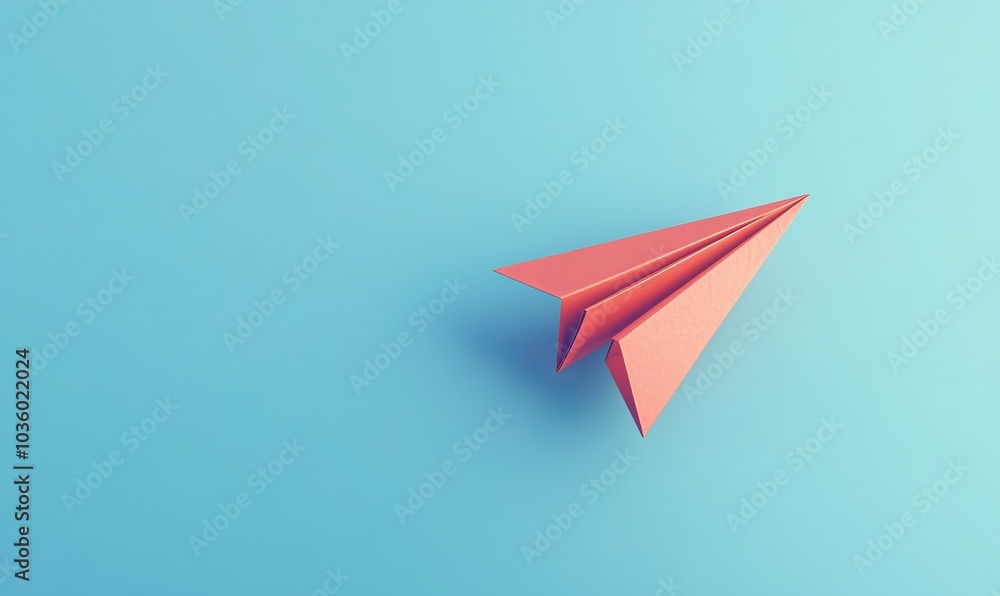 Naklejka premium one red paper plane pointing in different way on blue background. Business for new ideas creativity and innovative solution concepts