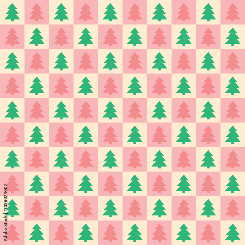 Christmas tree seamless texture in cartoon style. Abstract design. Vector illustration Christmas tree seamless texture in cartoon style. Abstract design. Vector illustration