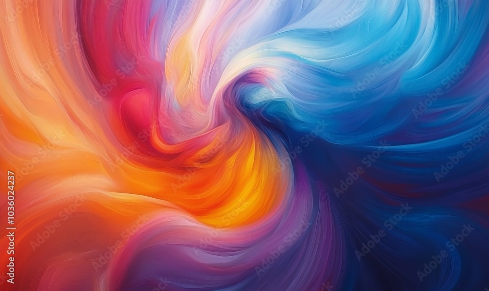 Illustration of a vibrant and dynamic abstract painting with swirling colours created with Generative AI technology Illustration of a vibrant and dynamic abstract painting with swirling colours created with Generative AI technology