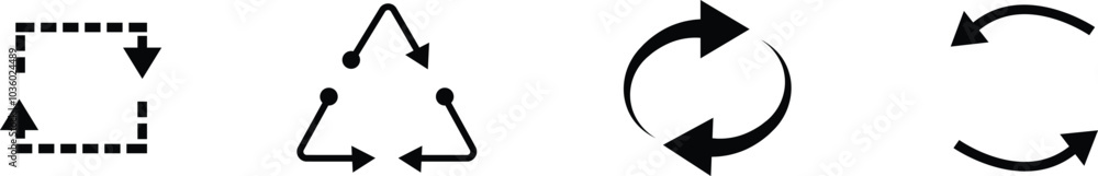 Set of Recycle Fill icons. An arrow that revolve endlessly Reuse concept Recycled. Rounded angles. Ecology, Bio rotation arrows symbols Signs vector collection isolated on transparent background Set of Recycle Fill icons. An arrow that revolve endlessly Reuse concept Recycled. Rounded angles. Ecology, Bio rotation arrows symbols Signs vector collection isolated on transparent background