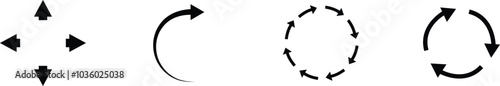 Set of Recycle Fill icons. An arrow that revolve endlessly Reuse concept Recycled. Rounded angles. Ecology, Bio rotation arrows symbols Signs vector collection isolated on transparent background