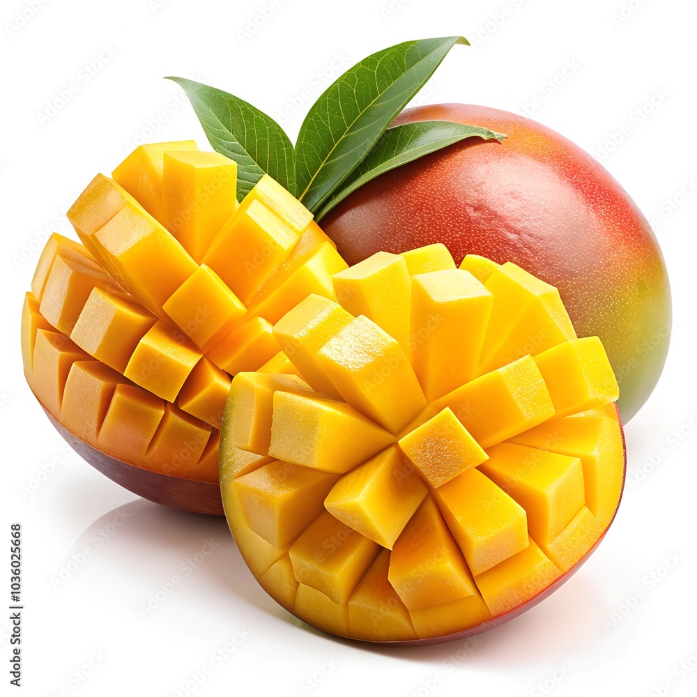 mango cut in half isolated on white background. Transparent PNG mango cut in half isolated on white background. Transparent PNG